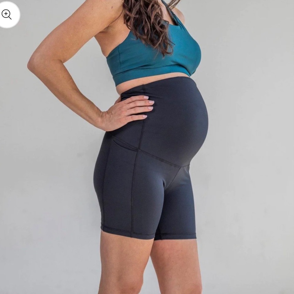 Senita - Black Maternity Biker Shorts (Ria)